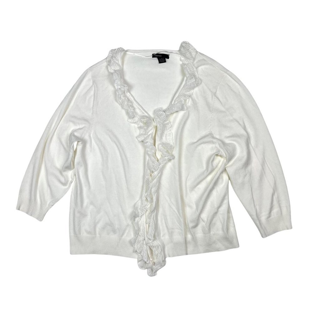 (Up To 50% Off SALE)  Thesis Filly Ruffle Knit Open Front Cardigan
